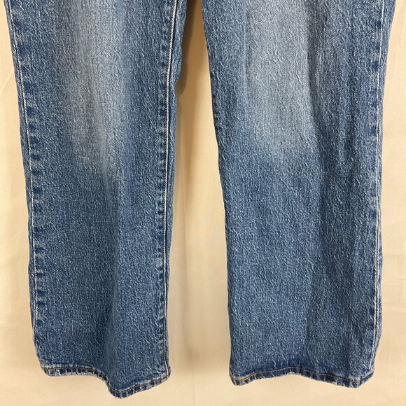 Levi's Ribcage Crop Boot Jeans 26 Blue Button Fly - Picture 4 of 12
